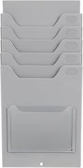 Kisangel Time Card Rack Wall Mount Time Card Holder Shelf with 5 Slots Multi-Pocket for Office Factory Attendance Payroll Supplies
