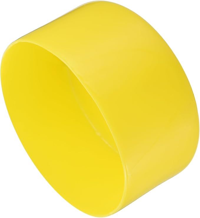 uxcell 4pcs Rubber End Caps 100mm ID Vinyl Round Tube Bolt Cap Cover Screw Thread Protectors Yellow, 50mm Height