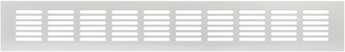 Vent Systems 15.75 x 2.36 (Outer Size) Air Supply Ventilation Grille - White Aluminum Rectangle Intake/Exhaust Door Vent Deflector - HVAC for Home Improvement Floor, Wall Duct Cover