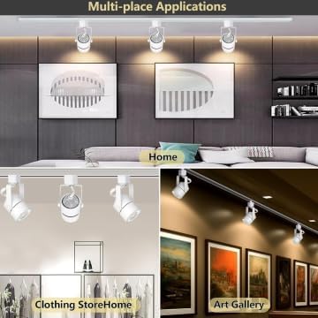 24PCS LED White Track Lighting with Advanced Replaceable GU10 Bulbs, Switchable 3CCT(3000K/4000K/6000K) and Dimmable Brightness(20%-100%), Versatile Ceiling Spotlight Fixtures for Any Space