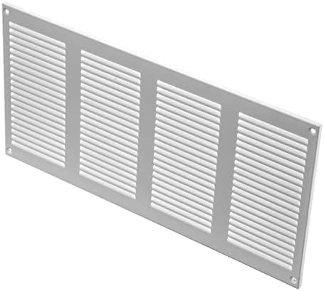 Repa Market 5-Pack Air Vent Cover 16x8 Inch (Outer Dimensions) White Galvanized Steel Louvered Grill Cover with Mesh Screen/Wall or Ceiling Vent/HVAC Register for Indoor and Outdoor Ventilation