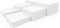 Buffet Risers, White Acrylic Cube for Buffet Table, Display Stand Shelf for Catering Dessert Collectibles Jewelry Figures Show, Food Display Nesting Risers with Hollow Bottoms, Cube, 6Pcs 10"x11"x12"