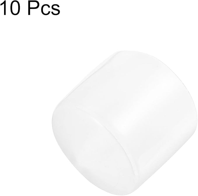 uxcell 10pcs Rubber End Caps 38mm(1.5 Inch) ID Vinyl Round End Cap Cover Screw Thread Protector Clear