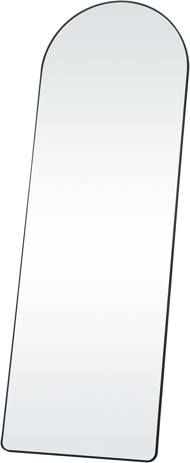 VEVOR Arched Full Length Mirror, 65'' x 22'', Large Free Standing Leaning Hanging Wall Mounted Floor Mirror with Stand Aluminum Alloy Frame, Full Body Dressing Mirror for Living Room Bedroom, Black