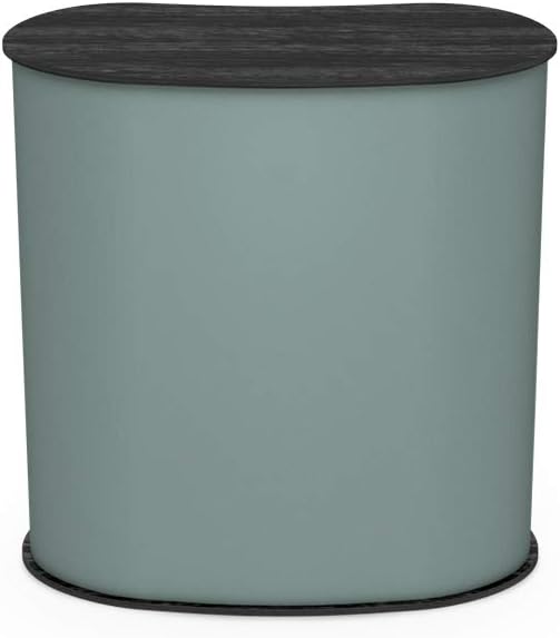 Vispronet Portable Trade Show Counter – 3ft Podium Countertop, Vendor Table with Silver Corrugated Plastic Sidewalls, Table Top Podium for Convention Booth Display, Carry Bag Included (Black)