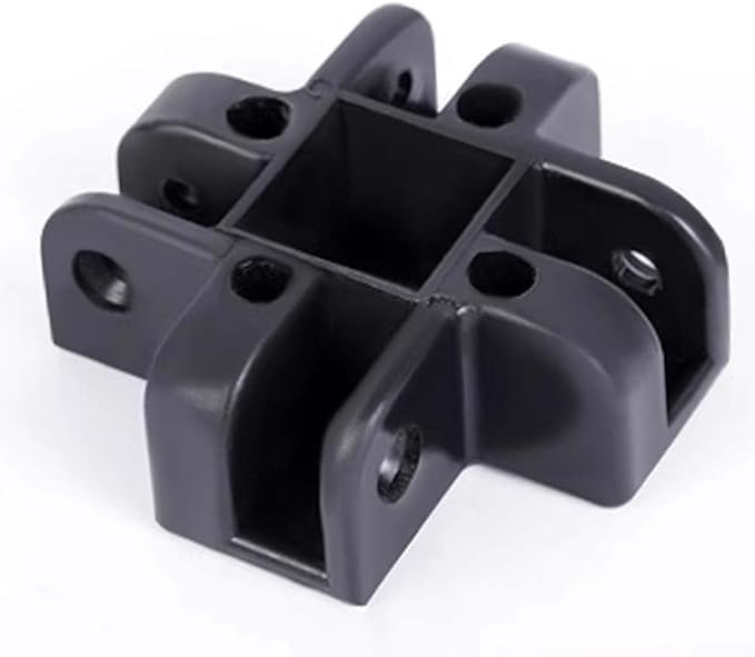 Pop-Up Canopy Center Connector 4-Way Black Plastic, Fits 34×34mm Square Tubes for Gazebo Tent and Awning Frames, Quick Screw-On Assembly, 4-Pack for Outdoor Camping Use(Upper Four Forks)