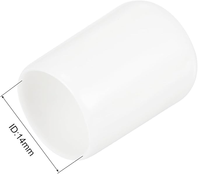 uxcell 10pcs Rubber End Caps 14mm ID Vinyl Round End Cap Cover Screw Thread Protectors White
