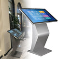 22/32 Inch Digital Signage Kiosk with Capacitive Touch Screen, K-Style Stand for Mall Navigation, Self-Ordering, Advertising - Black LCD Display, Perfect for Retail Use