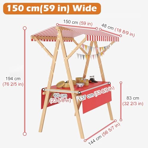 Foldable Vendor Cart with Wheels - Portable Outdoor Concession Stand for Farmers Market, Street Fairs & Events, Commercial Vending Display Counter & Kiosk Stall