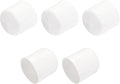 uxcell 5pcs Rubber End Caps 35mm ID Vinyl Round Tube Bolt Cap Cover Screw Thread Protectors White