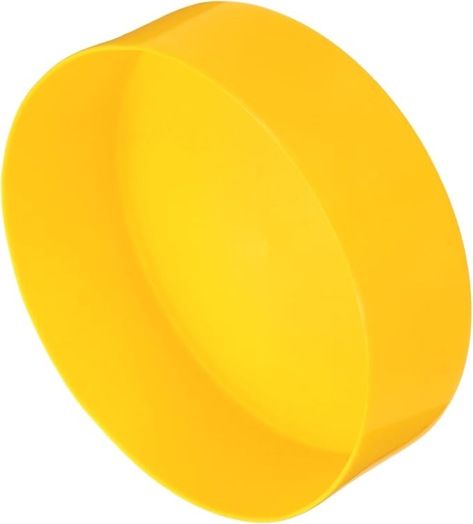 uxcell 4pcs Rubber End Caps 170mm(6.7 Inch) ID Vinyl Round End Cap Cover Screw Thread Protectors Yellow, 50mm Height