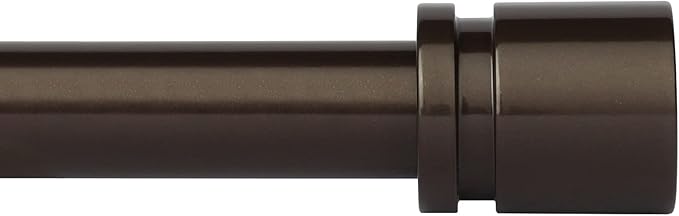 Curtain Rods for Windows 16 to 170 Inches Adjustable Length 1 Inch Diameter Window Curtain Rod with Aluminium End Cap, Antique Bronze