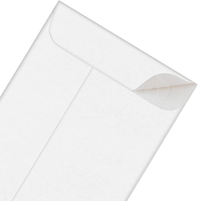 500 PCS #1 Coin Envelopes, 2-1/4'' x 3-1/2'' inches White Kraft Envelopes Classic Small Parts Envelopes with Self Adhesive Gummed Flap for Coins, Cash, Credit Cards, Seeds