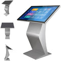 22" LCD Digital Signage Kiosk, Capacitive Touch Screen Display, K-Style Stand for Mall Navigation, Self-Ordering, Advertising - Silver 22-Inch Interactive Display