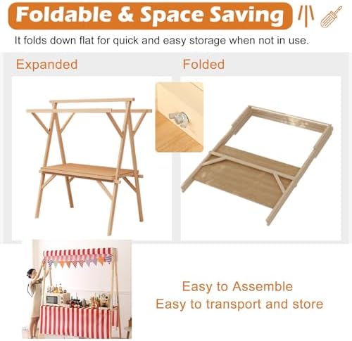 Foldable Vendor Cart with Wheels - Portable Outdoor Concession Stand for Farmers Market, Street Fairs & Events, Commercial Vending Display Counter & Kiosk Stall