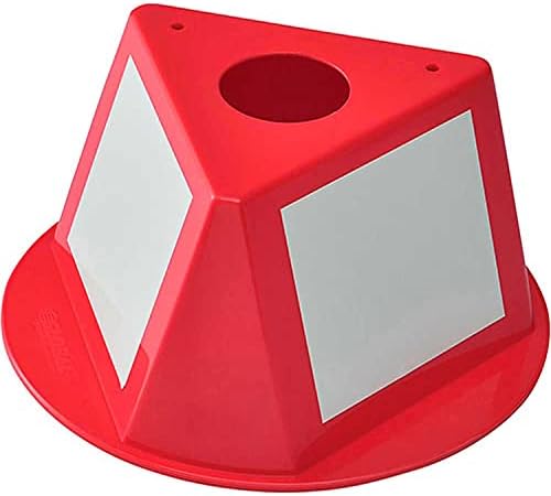Global Industrial Inventory Control Cone W/Dry Erase Decals, 10" L x 10" W x 5" H, Red, Lot of 5
