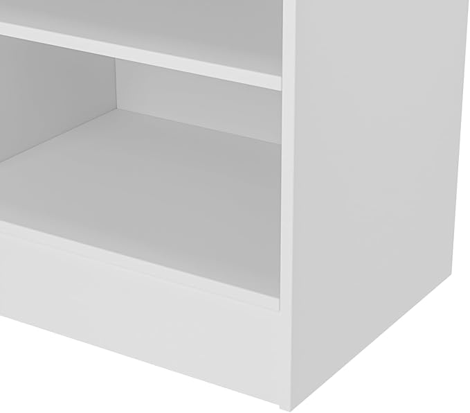 24”W * 18”D * 38”H - Cash Register Stand，Cash Wrap Checkout Desk Counter Stand with Drawer & 2 Tiers Storage for Church, Retail Store, Debate, Shopping Mall (White)