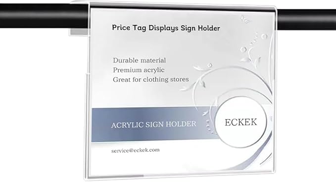 Acrylic Sign Holder Price Tag Displays Sign Holder Ads Display Stand for Retail Store Clothing Price (Horizontal A6 150×100mm /5.91×3.94 inches)