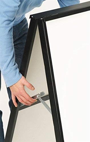 A-Frame Sidewalk Sign for 22x28 Poster Boards, Free-Standing, Double-Sided Real Estate Display Fixture for Outdoor Use, Poster Boards Not Included - Black, Steel