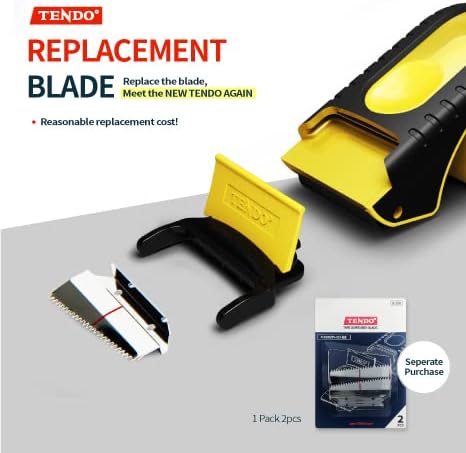 Heavy Duty Shipping Tape Dispenser: TENDO° Premium Line – Reusable, Replaceable, Eco-Friendly 2’’ Master Piece Dispenser for Pros with Patented 10° Sloped Chromium Blades - P-2200 (4th Gen.)_Yellow