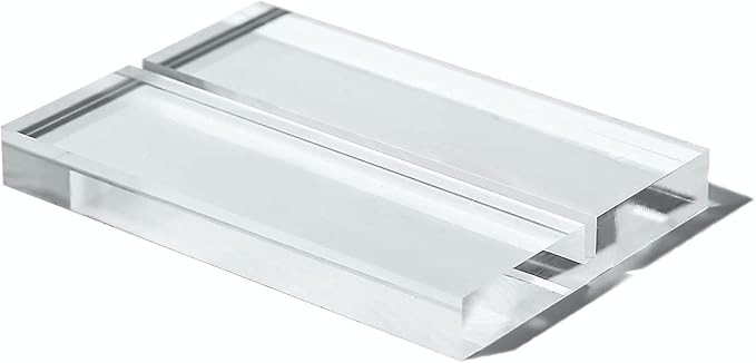 UNIQOOO 4" Clear Acrylic Stand | 4 Pack 3mm Slot Wedding Sign Holders, Perfect for Wedding, Table Number, Exhibition, Office, Restaurant, Business