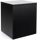 Displays2go Black Retail Display Pedestal with Collapsible Design – Black (WDCUBEBLK1)
