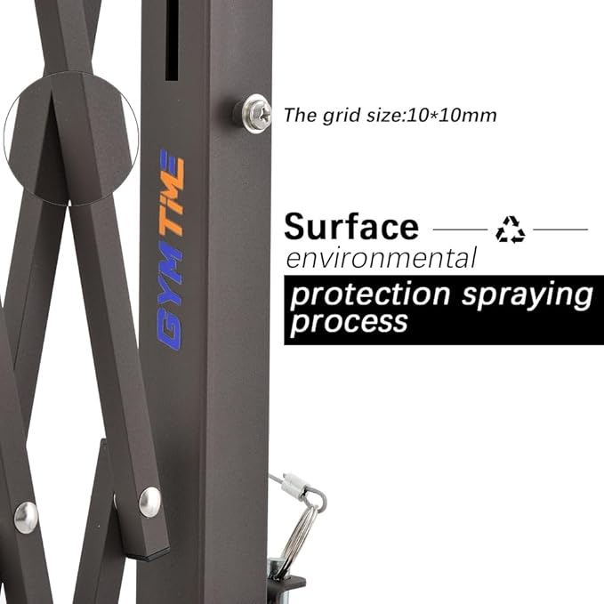 GYMTIME Metal Expandable Barricade, Portable Safety Barrier with Casters, Flexible Mobile Folding Security Gate, Adjustable Traffic Fence for Home, School, Warehouse, 5.2 Feet, 34 inch High