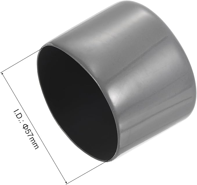 uxcell 10pcs Rubber End Caps 57mm ID Vinyl Round End Cap Cover Screw Thread Protectors Dark Grey