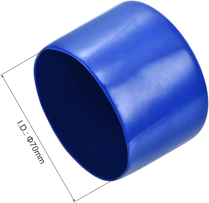 uxcell 4pcs Rubber End Caps 70mm(2 3/4") ID Vinyl Round Tube Bolt Cap Cover Screw Thread Protectors Blue, 40mm Height
