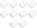 uxcell 10pcs Rubber End Caps 21mm ID Vinyl Round End Cap Cover Screw Thread Protectors White