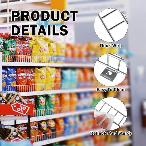 10 Pcs 48" * 3" Silver Retail Gondola Shelf Front Wire Fence Guard Rail - Display Enhancer for Retail Stores, Sturdy Shelf Guardrail