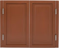 Solid Wood Interior Swing Door with Metal Hinges - Swinging Cafe Doors for Kitchen, Stairs, Bedroom Entrance & Partition (Brown, 39.37"X35.43")