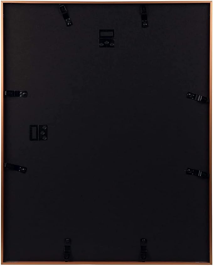 Frametory, 16x20 Metal Picture Frame with Mat for 11x14 Picture & Real Glass, Aluminum Photo Frame Collection (Rose Gold, 1 Pack)