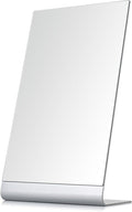Frameless Makeup Mirror for Desk, 15 Inch Aluminum Standing Table Mirror, Large Counter Top Mirror