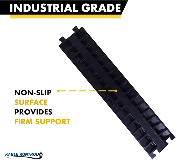Kable Kontrol Atlas Heavy Duty Cable Protector Ramp - 1 Channel - 1 Pcs - 39" Long Black & Yellow - 24,000 Lbs Capacity - Rubber Speed Bump Wire Protector Cord Cover - CP9896
