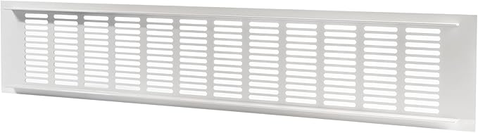Vent Systems 19.69 x 3.94 (Outer Size) Air Supply Ventilation Grille - Pack of 2 - White Aluminum Rectangle Intake/Exhaust Door Vent Deflector - HVAC for Home Improvement Floor, Wall Duct Cover