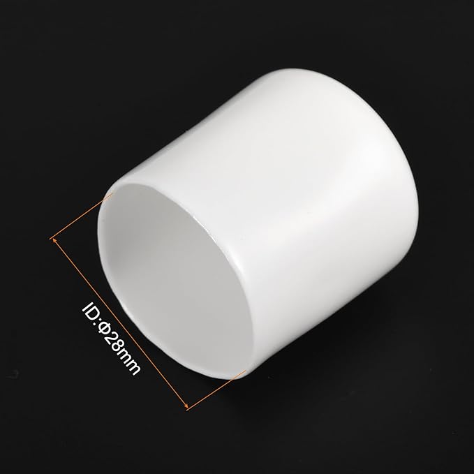 uxcell 10pcs Rubber End Caps 28mm ID Vinyl Round End Cap Cover Screw Thread Protectors White