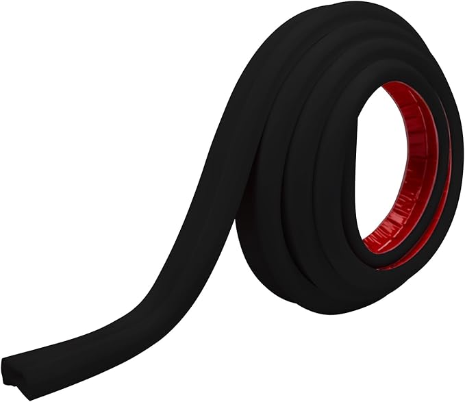 Rubber Bond TV Cord Hider Cable Protector - Strong Self Adhesive Wall Cord Cover Cable Hider - Low Profile Cable Management Wall Cord Concealer Cable Raceway (Black, 10 Feet)