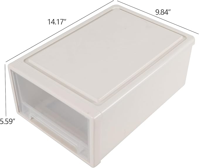 Readsky 12 Quart Plastic Stacking Storage Drawer, Plastic Storage Drawer Unit, 3 Packs