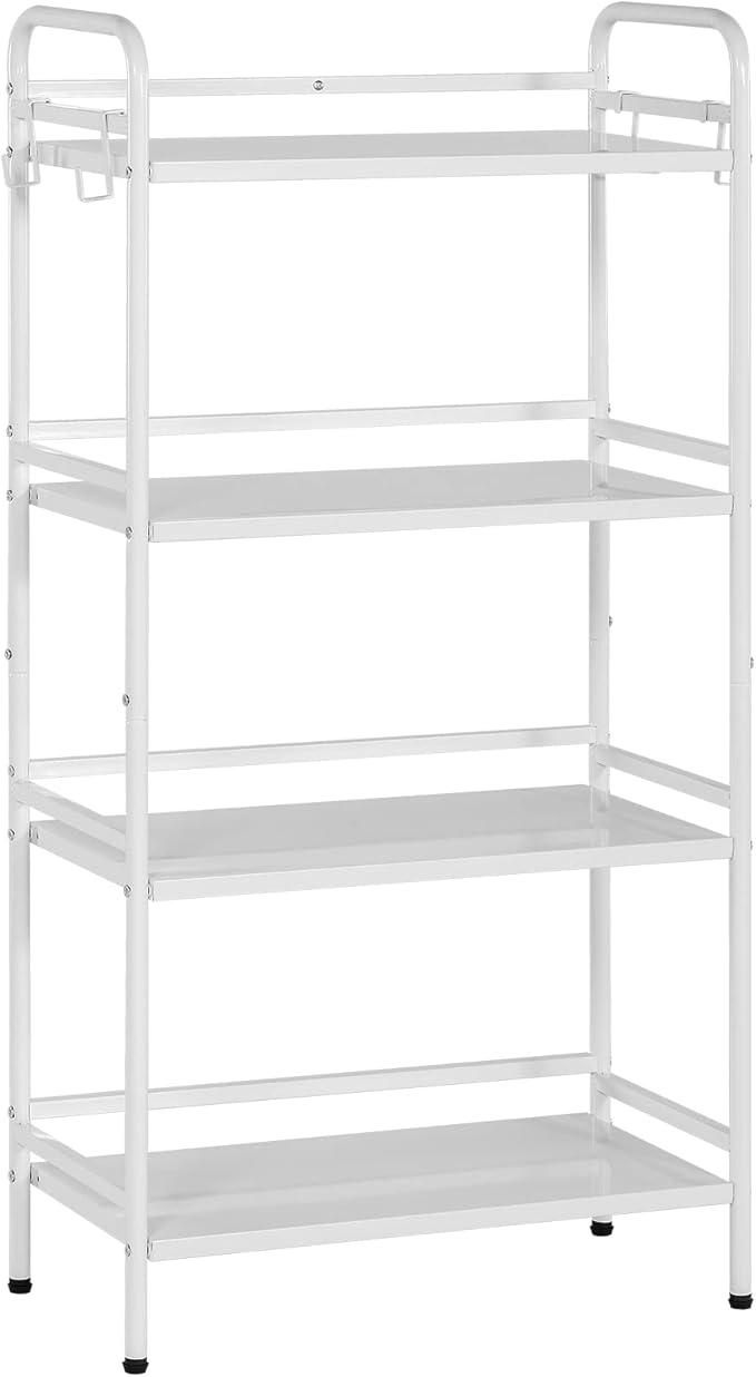 HDANI Storage Shelves, 4-Tier Metal Storage Rack with Shelf,Shelf Organizer,Garage Standing Shelving Unit for Laundry,Bathroom,Kitchen,Pantry, Closet,23.6''W X 13.8''D X 50 H'',White
