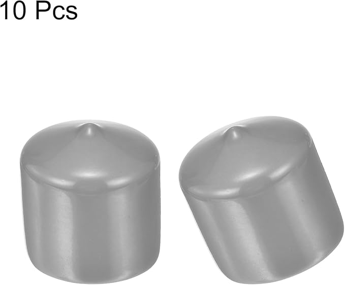 uxcell 10pcs Rubber End Caps 36mm ID Vinyl Round End Cap Cover Screw Thread Protector Light Grey