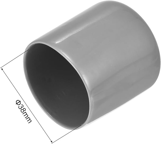 uxcell 10pcs Rubber End Caps 38mm ID Vinyl Round End Cap Cover Screw Thread Protector Light Grey
