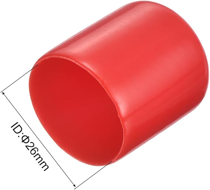 uxcell 10pcs Rubber End Caps 26mm ID Vinyl Round End Cap Cover Screw Thread Protector Red
