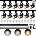 LED Track Lighting Kit, 3CCT 10W Track Lights Heads 3000K/4000K/6000K Adjustable with 13.1FT H-Type Track Light Rails 12PCS Ceiling Spotlight Fixture Replaceable GU10 Bulb