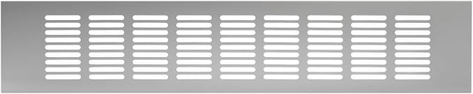 Vent Systems 16 x 3 Inch (Outer Dimensions) Air Supply Ventilation Grille - Pack of 2 - Silver Aluminum Rectangle Intake/Exhaust Door Vent Deflector - HVAC for Home Improvement Floor, Wall Duct Cover
