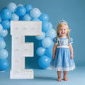 PRELIFE MEMORY 3FT/36 Inch Light Up Marquee Letter A-Z, White Frame KT Board Plug-in KT Board with Bracket White LED Party Decorative Light Decoration for Birthday Party Anniversary (F)