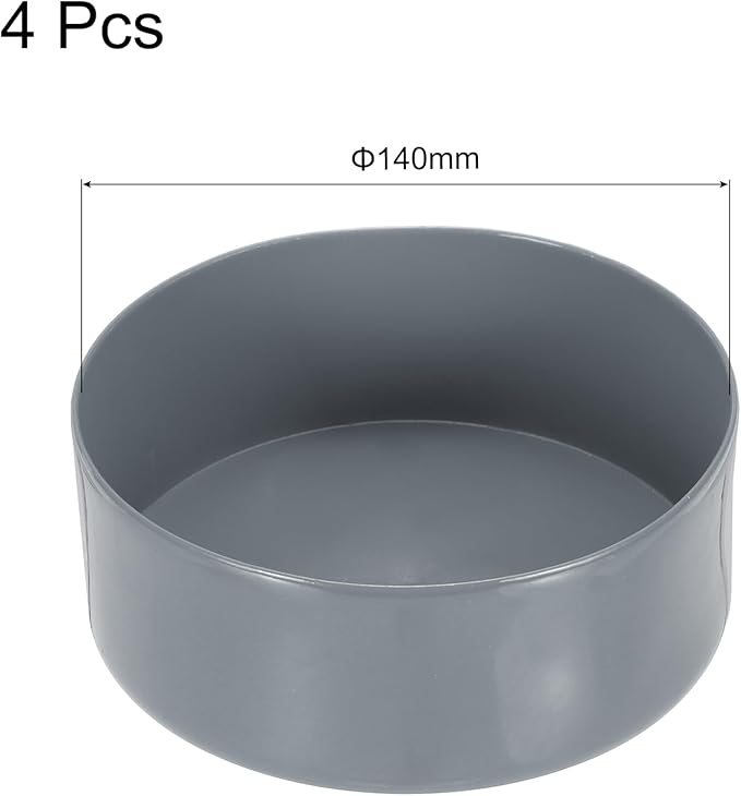 uxcell 4pcs Rubber End Caps 140mm(5 1/2 Inch) ID x 80mm(3 1/8 Inch) H Vinyl Round End Cap Cover Screw Thread Protectors Light Gray