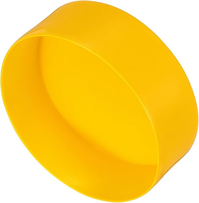 uxcell 4pcs Rubber End Caps 150mm(6 Inch) ID Vinyl Round End Cap Cover Screw Thread Protectors Yellow, 50mm Height