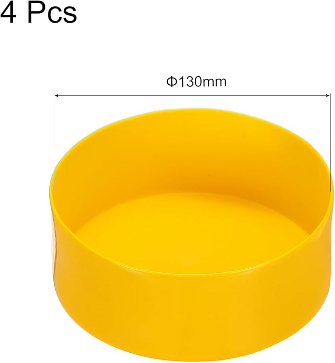 uxcell 4pcs Rubber End Caps 130mm(5 Inch) ID Vinyl Round End Cap Cover Screw Thread Protectors Yellow, 50mm Height