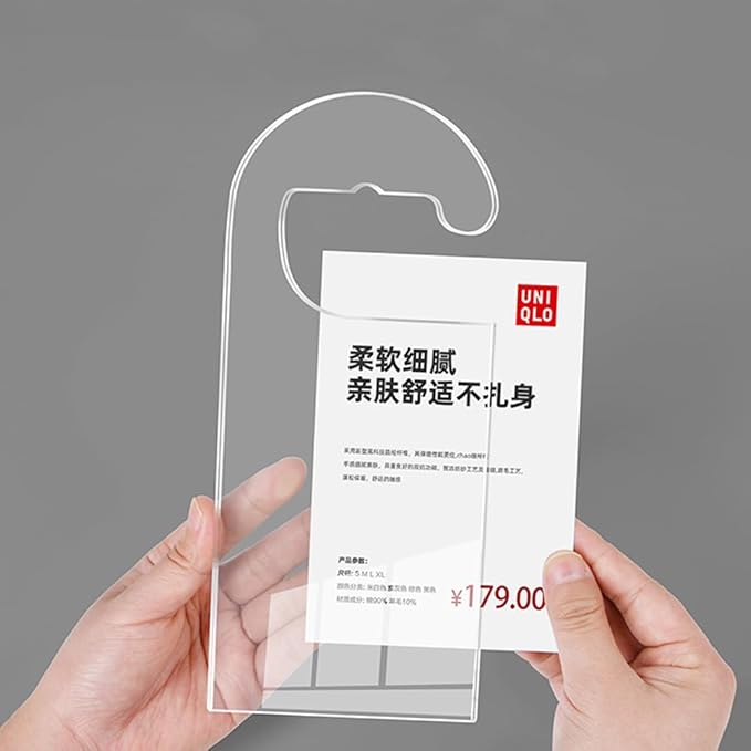 2 Pack Label Holder Price Tag Displays Sign Holder Data Card Holder Ads Display Stand for Retail Store Clothing Price Tag (L (A5) 148*210mm/5.83*8.27inches)